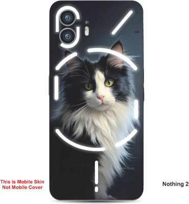 VYBE The Smart Choice Nothing 2 Cat Embossed Mobile Skin(Black & Light Grey 6)