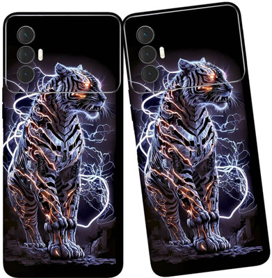 yug emporium Tecno Spark 8 Pro Lion Mobile Skin Sticker ( 3D Black Lion Theme Skin ) Mobile Skin(Black)