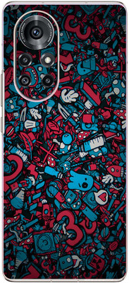 FCS Huawei nova 8 5G Printed Back skin Mobile Skin(Red Blue Texture)