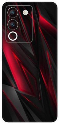 Vcare GadGets Black Red Wave Vivo Y200 5G Mobile Skin(Multicolor)