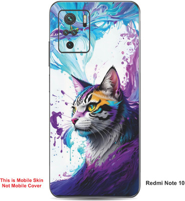 VYBE The Smart Choice Redmi Note 10 Cat Embossed Mobile Skin(Light Plum 19)