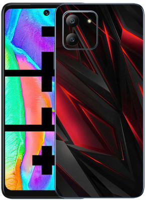 FCS Infinix Hot 11 Printed Back Skin Mobile Skin(Red Black Texture Skin)