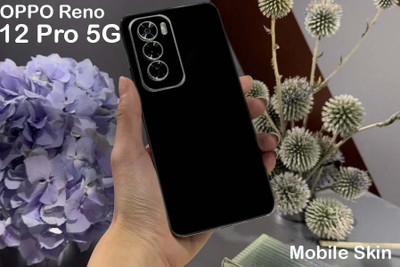 TJ CREATION OPPO Reno 12 Pro 5G Mobile Skin(Ulltra Super Black Matte Skin With High Matte Finish., Mobile Skin (Back+Side+Camera))