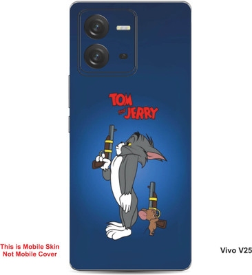 VYBE The Smart Choice Vivo V25 Tom & Jerry Embossed Mobile Skin(Fun Blue B3)