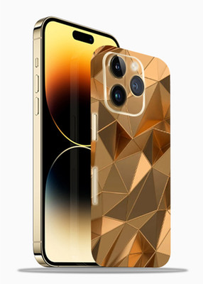 Mclaxa Apple Iphone 14 Pro Max, Golden Polygon 3 Mobile Skin(Golden Polygon 3 Skin With Back,Front & Sides Skin)