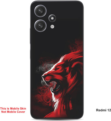 VYBE The Smart Choice Redmi 12 Wolf Embossed Mobile Skin(Red & Black 7)
