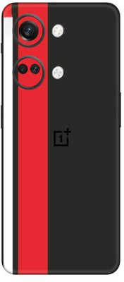 Vcare GadGets One Plus Nord 3 5G Red White Strips L.jpg Mobile Skin(Multicolor)
