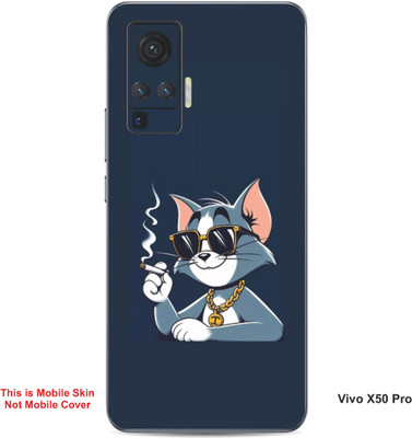 VYBE The Smart Choice Vivo X50 Pro Tom Embossed Mobile Skin(Dark Blue Grey B8)