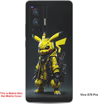 VYBE The Smart Choice Vivo X70 Pro Pikachu Embossed Mobile Skin(Bird Yellow B11)
