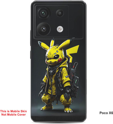 VYBE The Smart Choice Poco X6 Pikachu Embossed Mobile Skin(Bird Yellow A3)