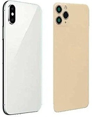 PLACIDO X/XS to 11 Pro converter Back Full Screen Protector with Apple logo Mobile Skin(Gold)