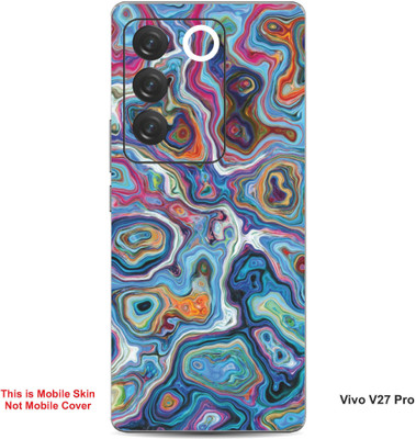 VYBE The Smart Choice Vivo V27 Pro Abstract Embossed Mobile Skin(Dark Pastel Red 6)