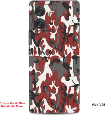 VYBE The Smart Choice Vivo V25 Camouflage Embossed Mobile Skin(Sanguine Brown 4)