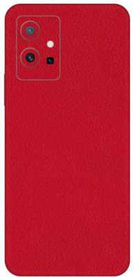 Vcare GadGets Red Leather vivo T1 5G Mobile Skin(Red Leather)