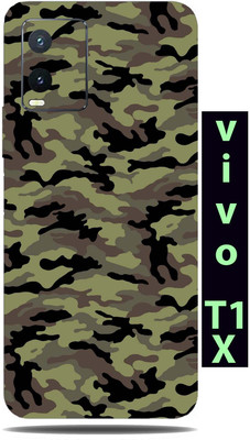 BugguSkin Vivo T1x Mobile Skin(Ultra Super Camouflage Military Green Skin With High Matte Finish.)