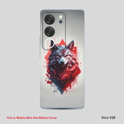 VYBE The Smart Choice Vivo V29 Animal Mobile Skin Mobile Skin(Dusty Grey, Pastel Red A2)