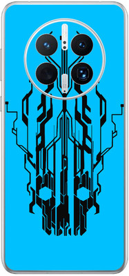 FCS Huawei Mate 50 Pro Printed Back skin Mobile Skin(Digital Flaming Cyber Skull Blue)