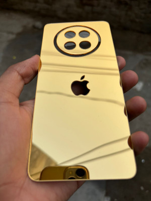 TWUAOP REALME 13 PLUS 5G MIRROR BACK PANNEL ACRYLIC SHEET APPLE Mobile Skin(Gold)