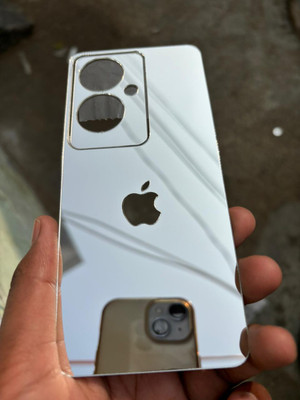 TWROP OPPO F25 PRO 5G ACRYLIC MIRROR APPLE LOGO Mobile Skin(Silver)