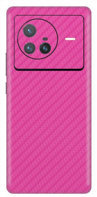 Vcare GadGets X80 5G Fiber Carbon Pink Back Side Premium Mobile Skin(Fiber Carbon Pink)