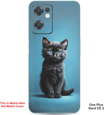 VYBE The Smart Choice One Plus Nord CE 2 Cat Embossed Mobile Skin(Black & Blue 38)