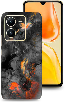 SkinoMania Vivo V25-5G Mobile Skin(Multicolor Black Clouds)