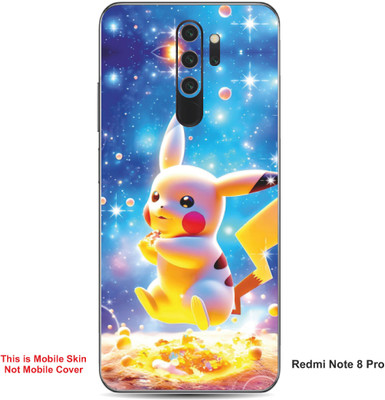 VYBE The Smart Choice Redmi Note 8 Pro Pikachu Embossed Mobile Skin(Denim Blue A1)