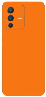 Vcare GadGets Orange Glossy vivo V23 5G Mobile Skin(Orange Glossy)