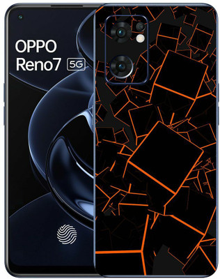 FCS Oppo Reno7 5G Printed Back Skin: Box Orange Mobile Skin(Box Orange Skin)