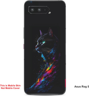 VYBE The Smart Choice Asus Rog 5 Cat Embossed Mobile Skin(Charcoal Grey 4)