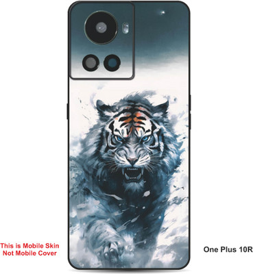 VYBE The Smart Choice One Plus 10R Tiger Embossed Mobile Skin(Titan White 30)