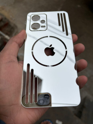 TWUAOP REDMI NOTE 12 5G ACRYLIC MIRROR BACK PANNEL MERO APPLE Mobile Skin(Silver)