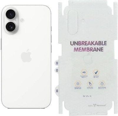 casual need Back Screen Guard for iPhone 16 Unbreakable Membrane Scratch Guard Transparent TPU Full Fit Protective, Case Friendly, Compatible with Iphone 16 (Back & Side)(Pack of 1)
