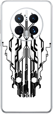 FCS Huawei Mate 50 Pro Printed Back skin Mobile Skin(Digital Flaming Cyber Skull White)