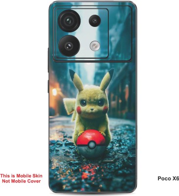 VYBE The Smart Choice Poco X6 Pikachu Embossed Mobile Skin(Dark Beige A3)