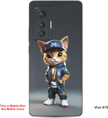 VYBE The Smart Choice Vivo X70 Super Cat Embossed Mobile Skin(Gravel B10)