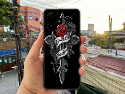 BugguSkin realme note 50 Mobile Skin(Ulltra Super Gothic Rose Art Skin With High Matte Finish., Mobile Skin (Back+Side+Camera))