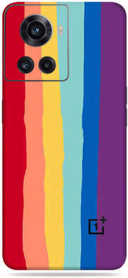 SkinoMania Oneplus 10R-5G Mobile Skin(Multicolor Rainbow Lines)