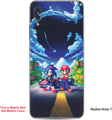 VYBE The Smart Choice Redmi Note 7 Sonic & Super Mario Embossed Mobile Skin(Blueberry A1)