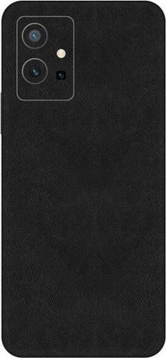 Vcare GadGets Black Leather vivo Y75 5G Mobile Skin(Black Leather)