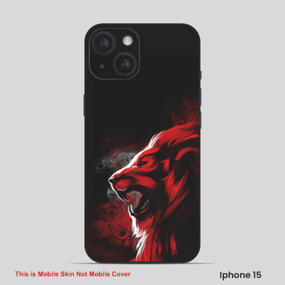 VYBE The Smart Choice iPhone 15 Lion Embossed Mobile Skin(Crater Red 7)