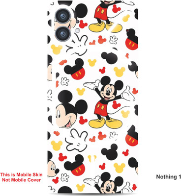 VYBE The Smart Choice Nothing 1 Mickey Mouse Embossed Mobile Skin(Milk White, Black A1)