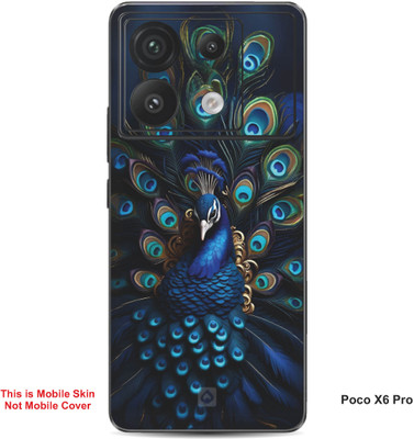 VYBE The Smart Choice Poco X6 Pro Peacock Embossed Mobile Skin(Chathams Blue 2)