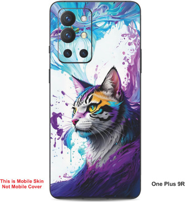 VYBE The Smart Choice One Plus 9R Cat Embossed Mobile Skin(Light Plum 27)
