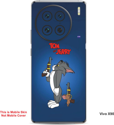 VYBE The Smart Choice Vivo X90 Tom & Jerry Embossed Mobile Skin(Fun Blue B14)