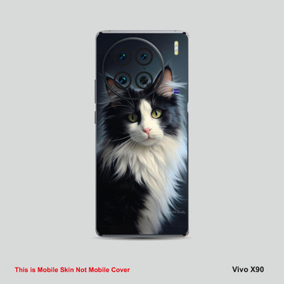 VYBE The Smart Choice Vivo X90 Cat Mobile Skin Mobile Skin(Dark Grey A11)