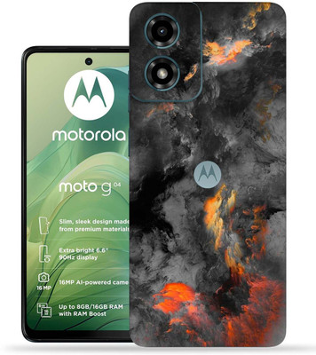 OggyBaba Moto G04 Mobile Skin(Black clouds)