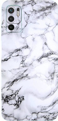 TJ CREATION Redmi Note 10T 5G, redmi note 10t 5g Mobile Skin(Ultra Super White Marble Skin With High Matte Finish., Mobile Skin (Back+Side+Camera))