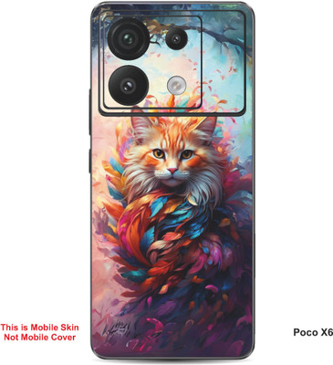 VYBE The Smart Choice Poco X6 Cat Embossed Mobile Skin(Pale Copper 1)