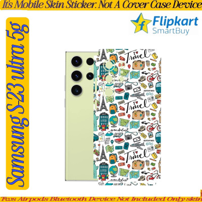 Flipkart SmartBuy samsung s23 ultra 5g mobile skin(back+side+camera)love.trave_7oe Mobile Skin(Multicolor)